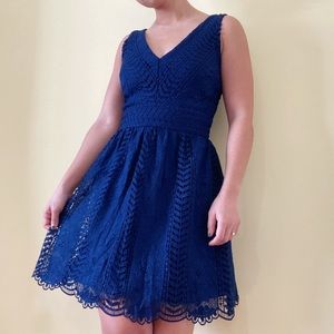 Blue Lace Skater Dress